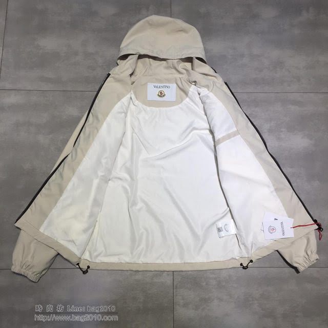Valentino外套 moncler X Valentino新款 華倫天奴連帽外套 白色拉鏈外套  tzy1626